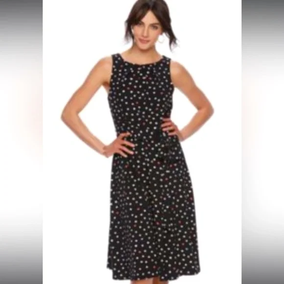 Elle | Dresses | Elle Pleated Aline Multicolored Polka Dot Dress | Poshmark Elle | Dresses | Elle Pleated Aline Multicolored Polka Dot Dress | Poshmark